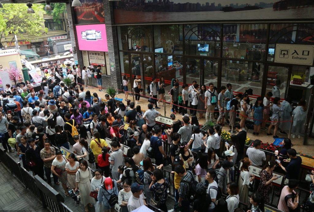 People queuing at North Station