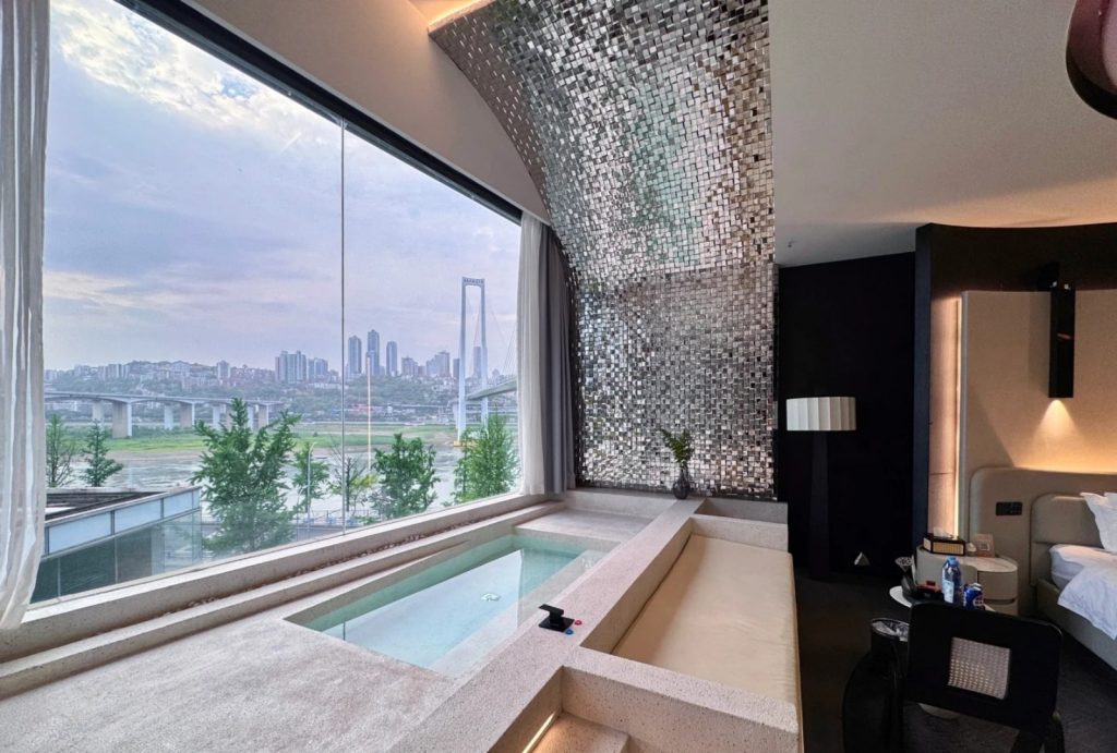 River view from a hotel on Nanbin Road in Chongqing