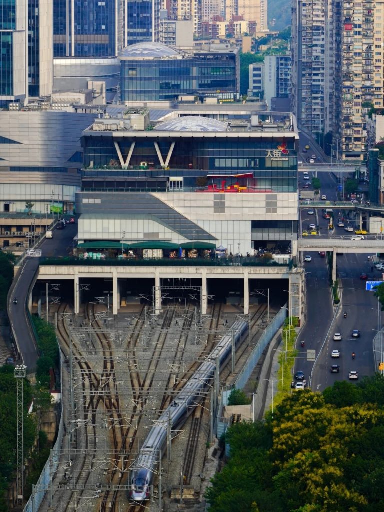 The bullet train departs from Shapingba Station