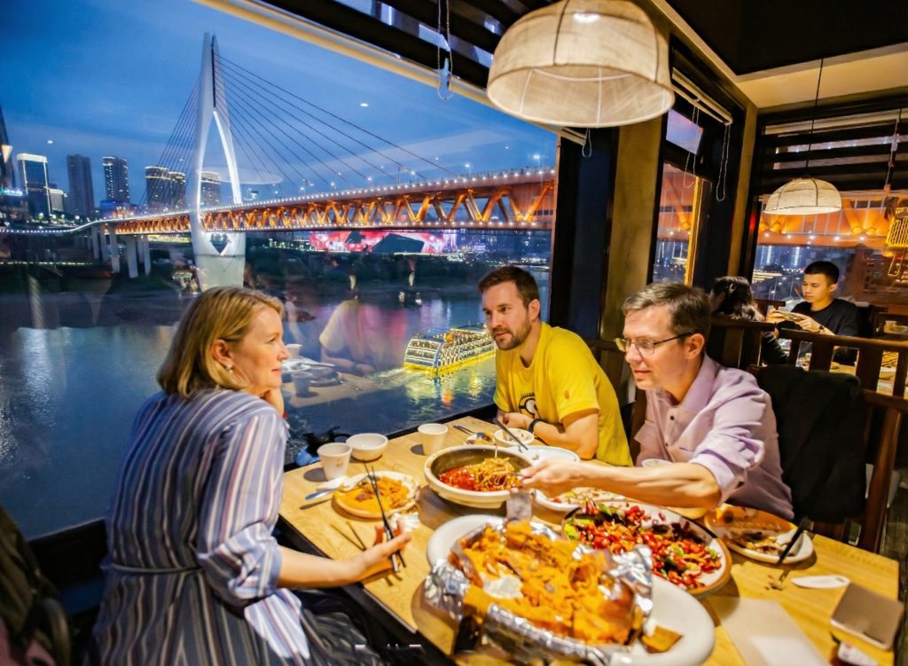 Chongqing hotpot with river view