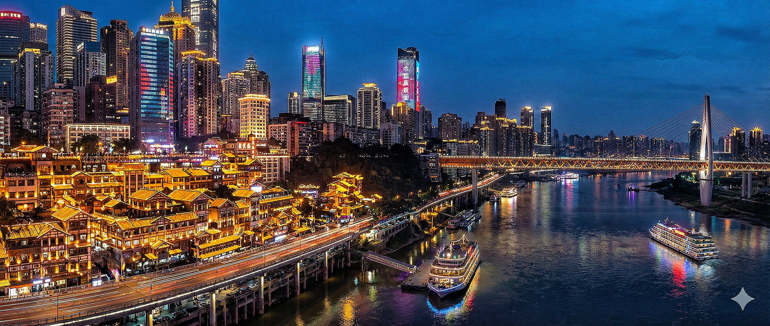 nihao chongqing banner night