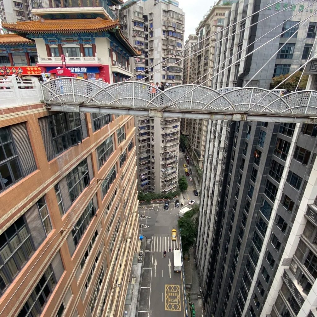 Two bridges viewed opposite one another