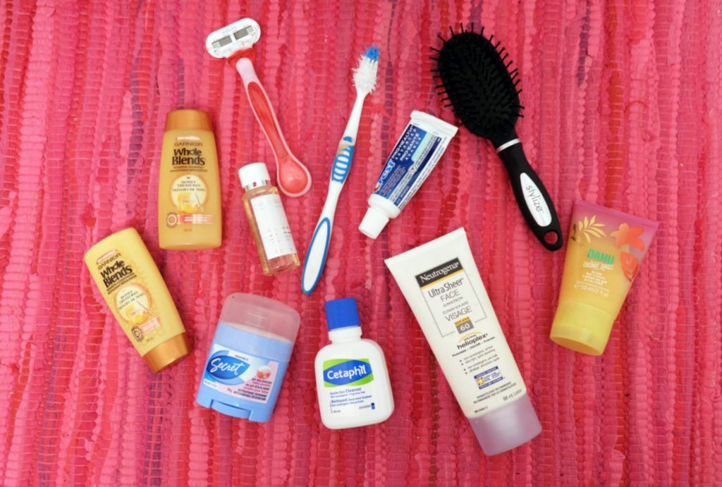 Basic toiletries for travel