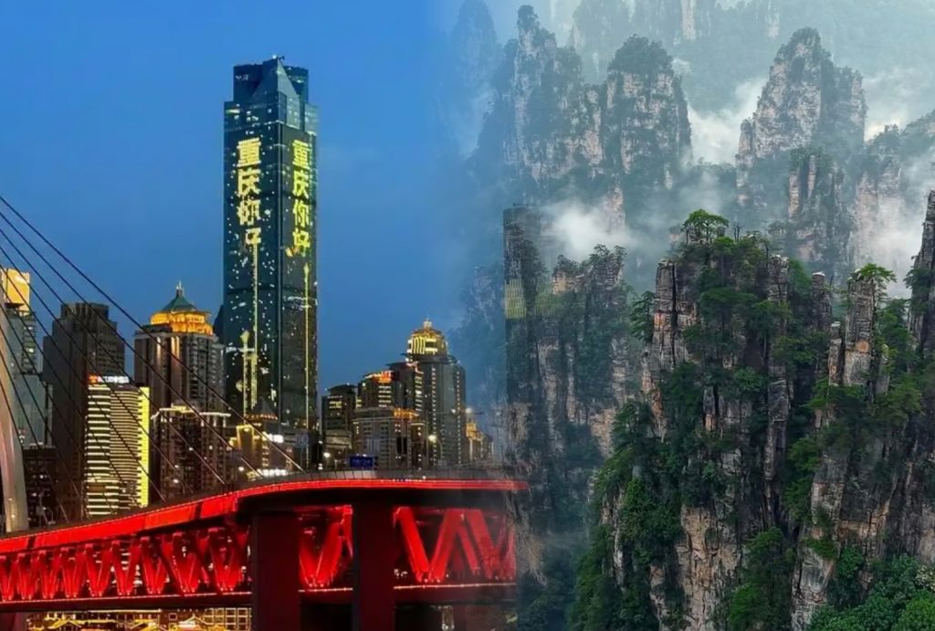 Chongqing (left) vs Zhangjiajie (right)