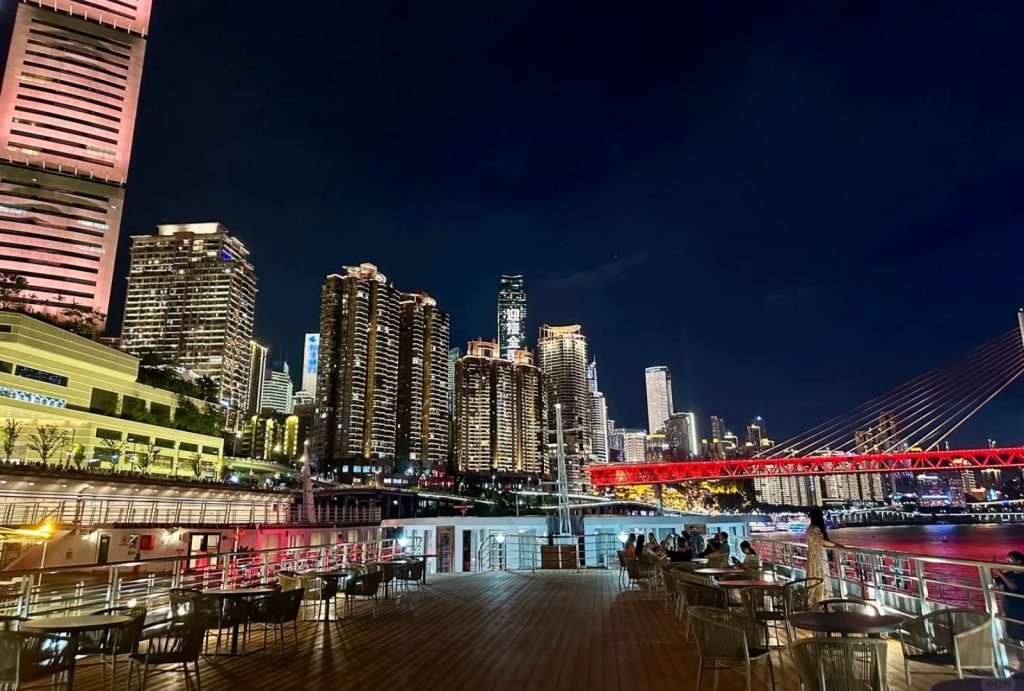 Night views from a Yangtze River Cruise ship