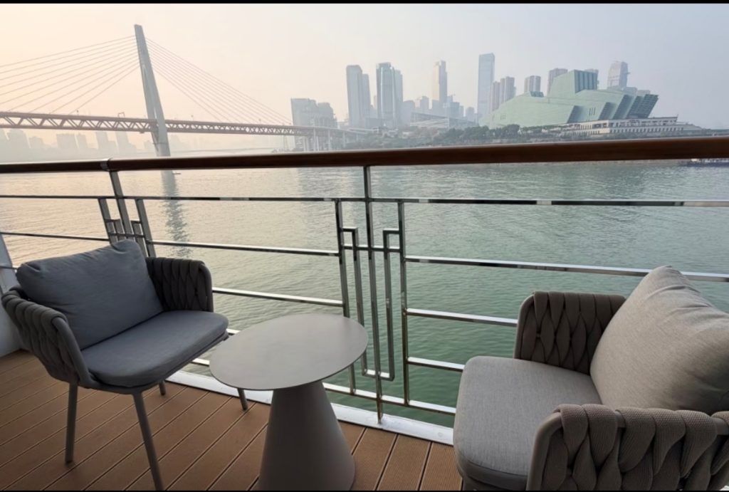 The Yangtze River scenery on the cruise ship