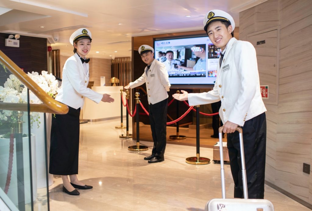 The service team on the cruise ship