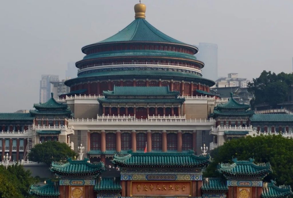 The Great Hall of the People in cloudy days